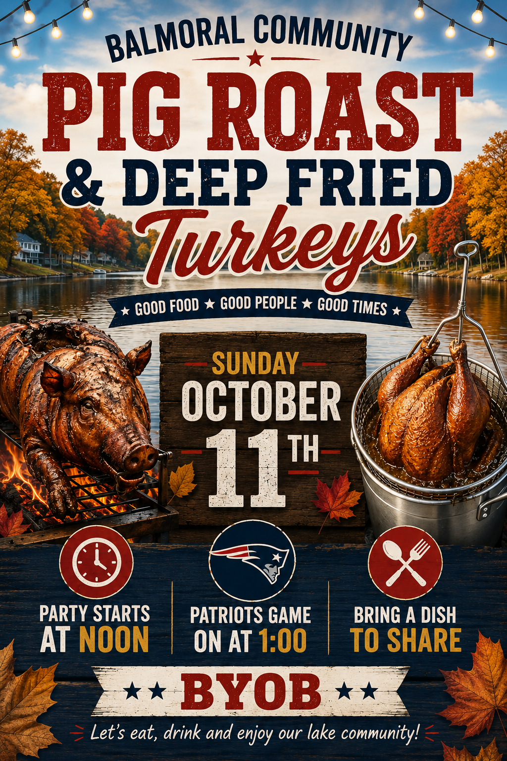 PIG ROAST AND PATRIOTS WATCH PARTY - OCTOBER 11